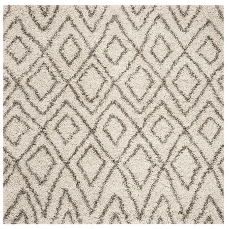 Safavieh Hudson Shag 300 Power Loomed Square Area Rug, Ivory and Grey - 5 x 5 ft. SGH332A-5SQ